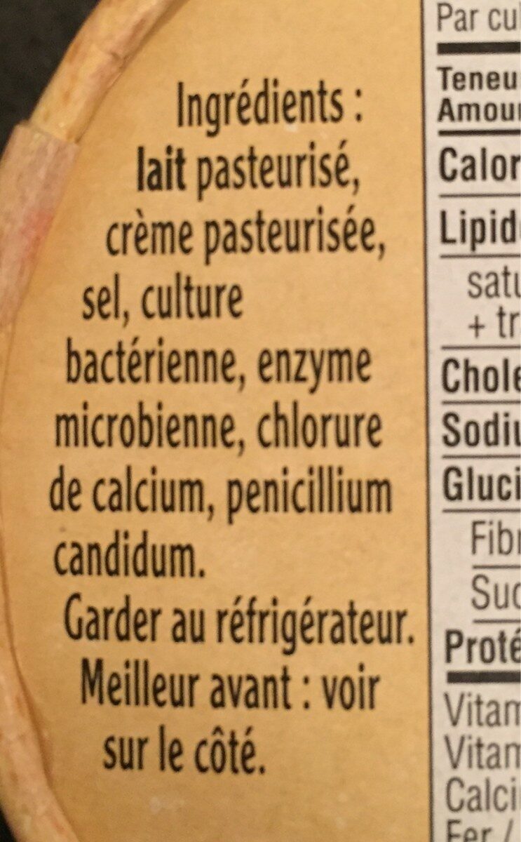 Le Coutances Du Cotentin - Ingrédients