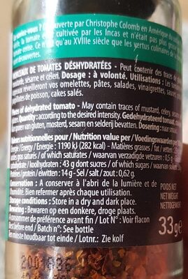 Tomates copeaux - Nutrition facts - fr