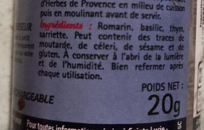 Herbes de Provence - Ingredients - fr
