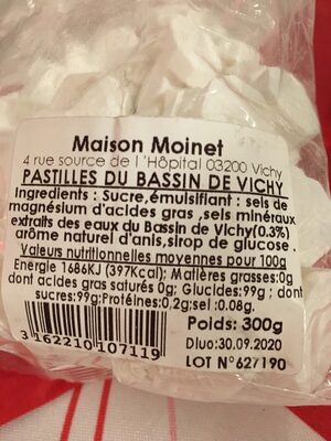 Pastilles Vichy - Zutaten - fr