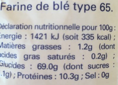 Farine de blé type 65 - Ingredients