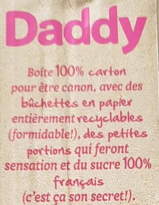 Daddy Boîte Distributrice de 100 bûchettes - Ingredients - fr