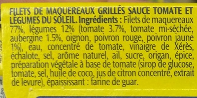 Filets de Maquereaux grillés Légumes du Soleil - Ingrediënten - fr