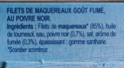 Filets de Maquereaux Poivre Noir Goût Fumé - Ingrédients