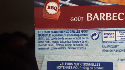 Maquereaux grillés gout barbecue - Ingredients - fr