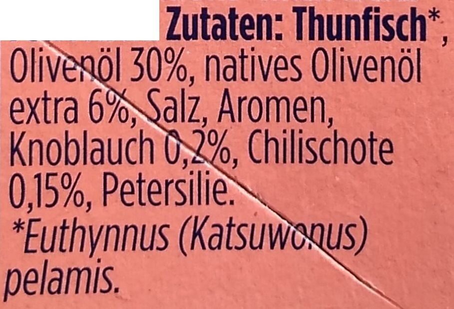 Thunfisch für Pasta - Knoblauch & Peperoncino - Zutaten