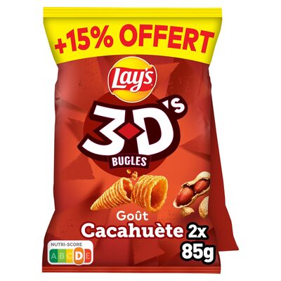 Lay's 3D's Bugles goût cacahuète 2 x 85 g + 15% offert - 5