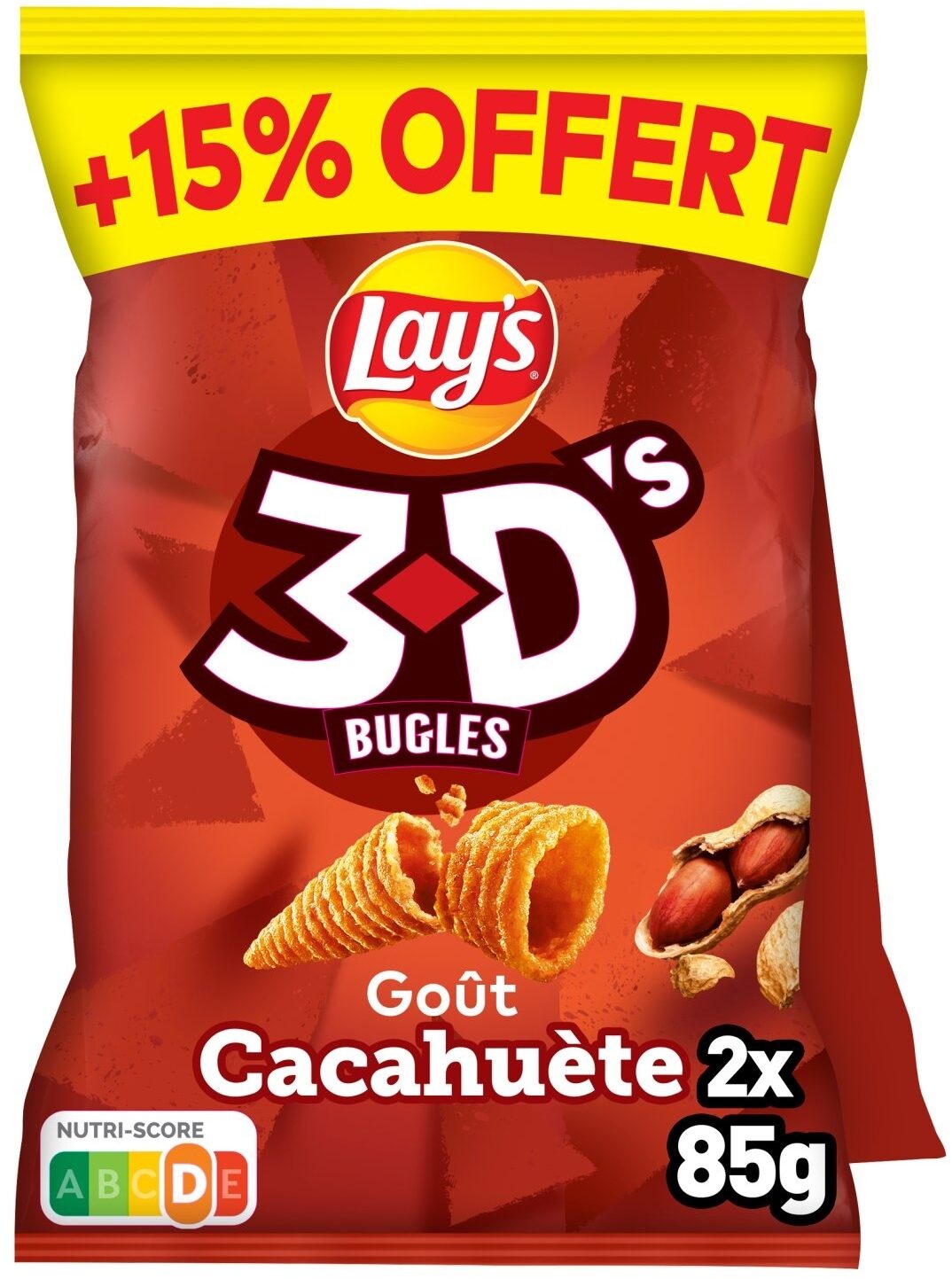 Lay's 3D's Bugles goût cacahuète 2 x 85 g + 15% offert - Product - fr