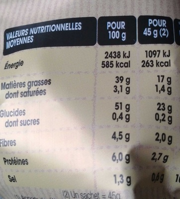Chips à l'Ancienne Nature - Nutrition facts - fr