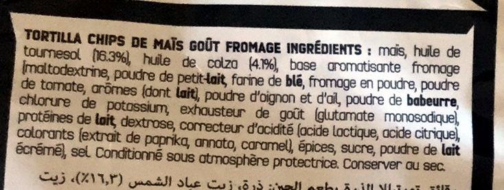 Nacho cheese - Ingredients - fr