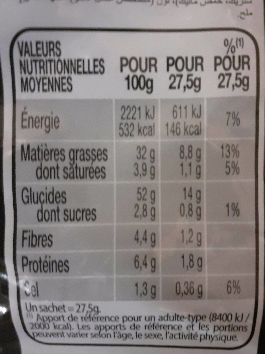 Lay's saveur barbecue - Nutrition facts - fr