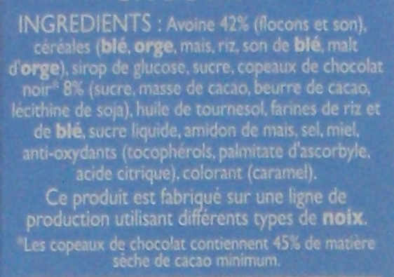 Life chocolat - Pépites & pétales croustillants à l'avoine - Ingrédients