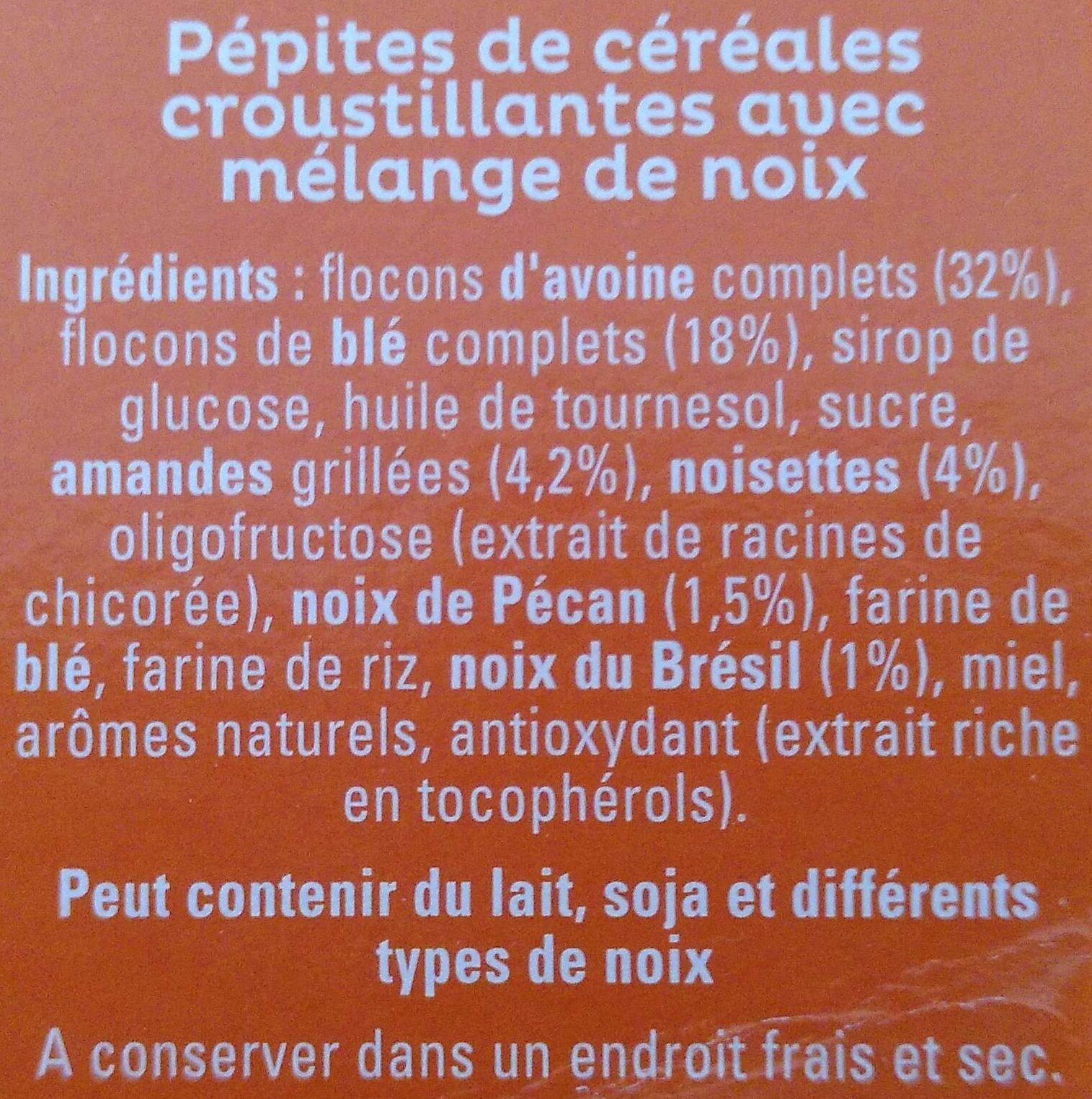 Cruesli Mélange De Noix - Ingredients - fr
