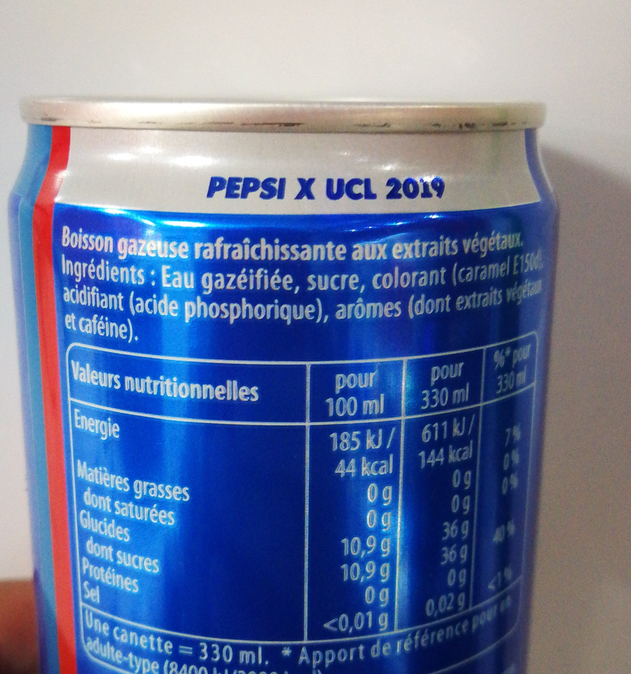 Pepsi 33 cl - المكونات - fr