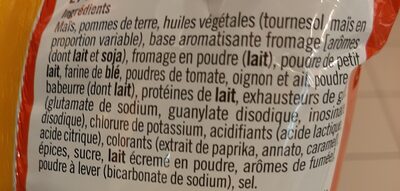 MixUps goût fromage - Ingredients - fr