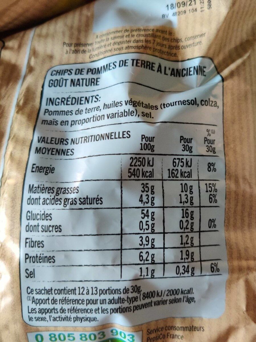 Chips à l’Ancienne - Valori nutrizionali - fr