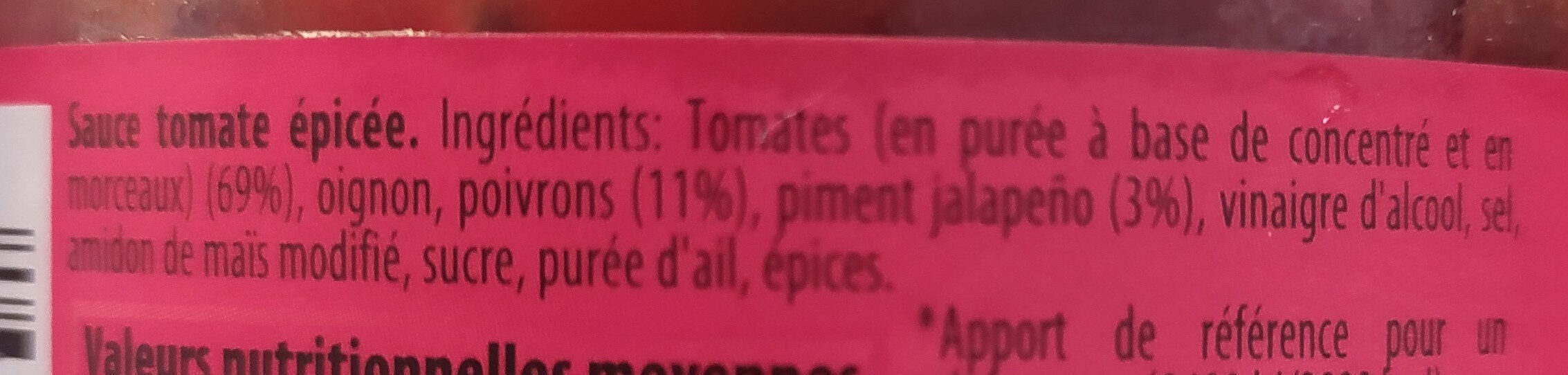 Doritos Salsa épicée - Ingredients - fr