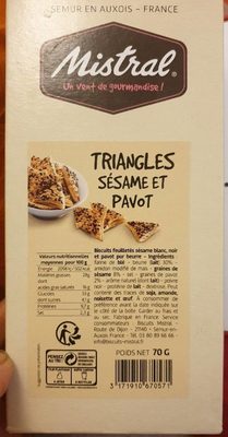 Triangle sesame pavot - Product - fr