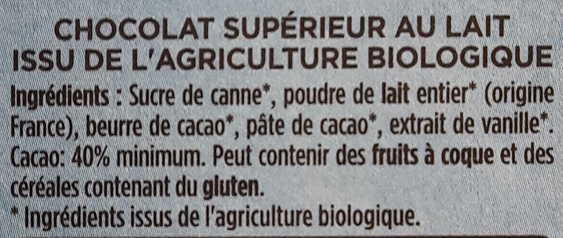 Lait Français Patissier 40% cacao - Składniki - fr