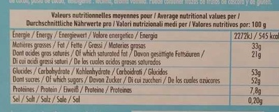 Chocolat de Couverture au Lait 32,5% - Nutrition facts - fr