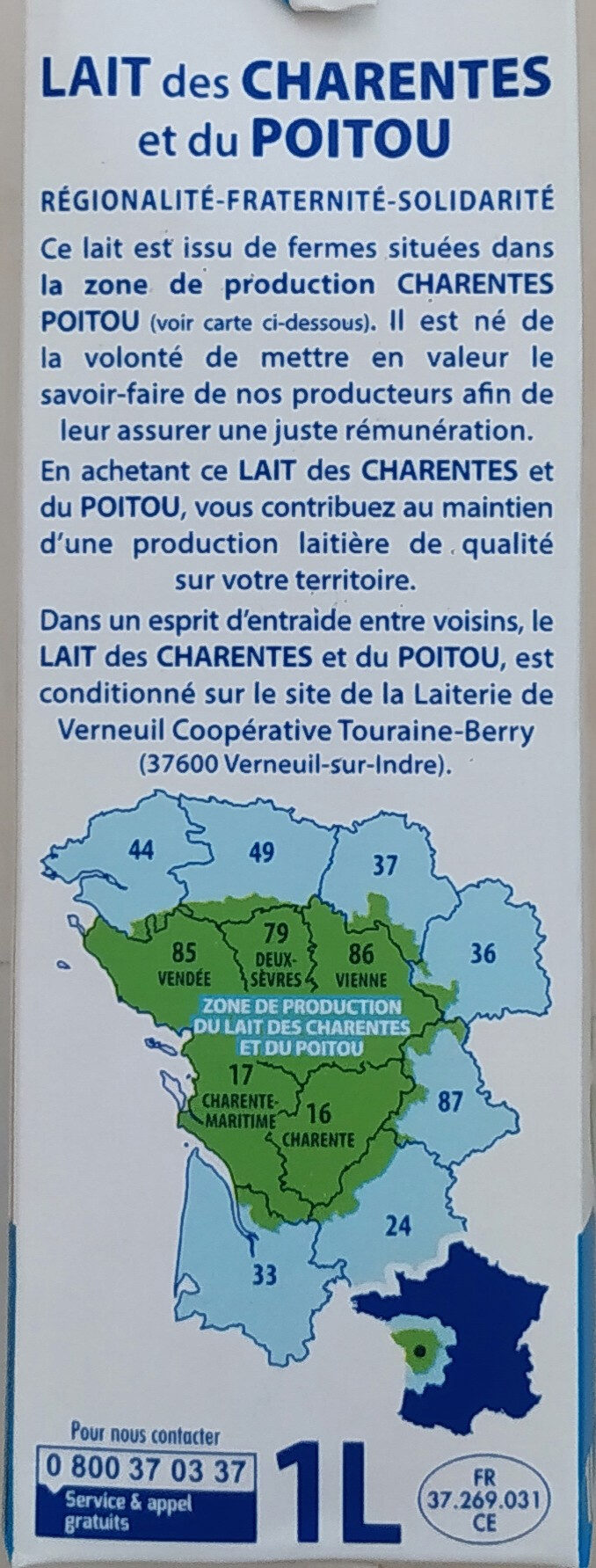 Lait des Charentes et du Poitou - Ingredients - fr