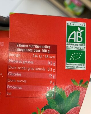 Compote pomme fraise - Nutrition facts - fr