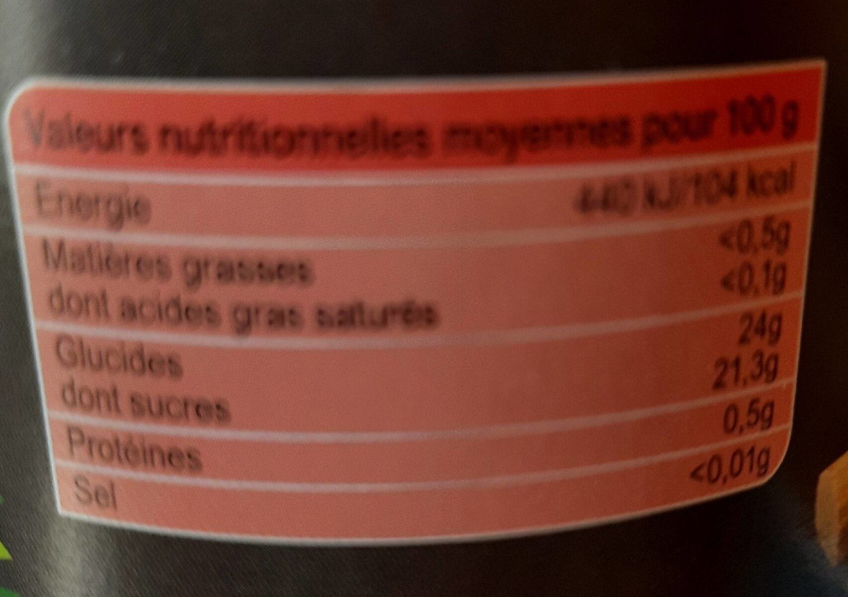 Compote de rhubarbe - Nutrition facts - fr