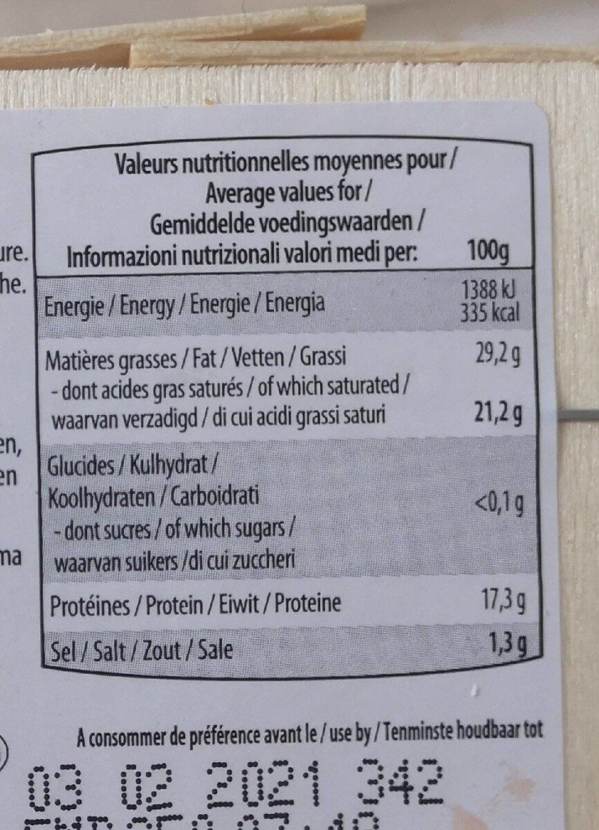 Le st-aubin - Nutrition facts - fr