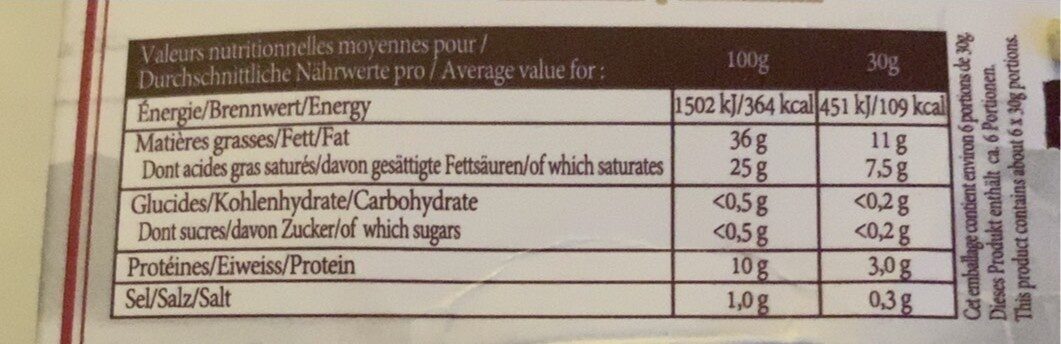 Boursault - Nutrition facts - fr