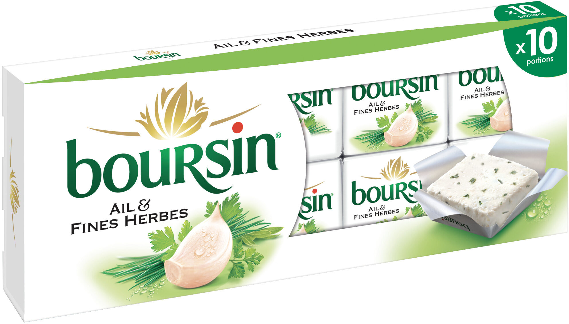 Boursin® Ail & Fines Herbes Portion x10 - Produit