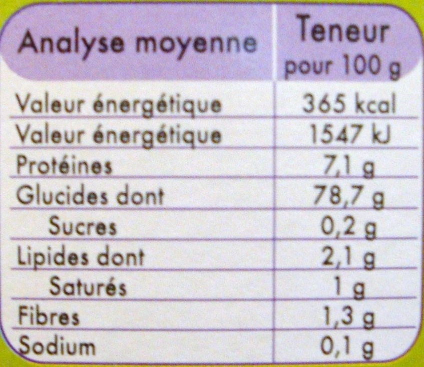 Coquillettes sans gluten  - Coquillettes - Nutrition facts - fr