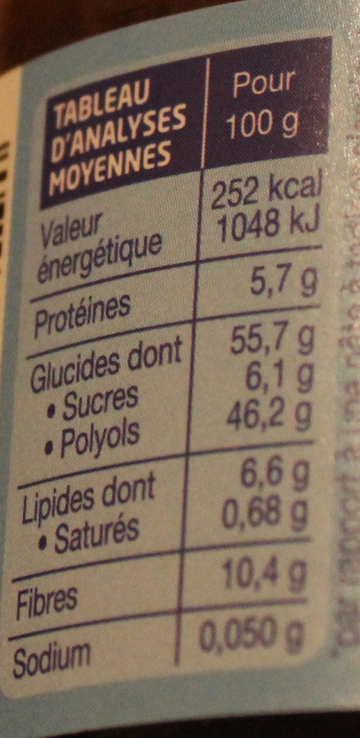 Pâte à tartiner - Nutrition facts - fr