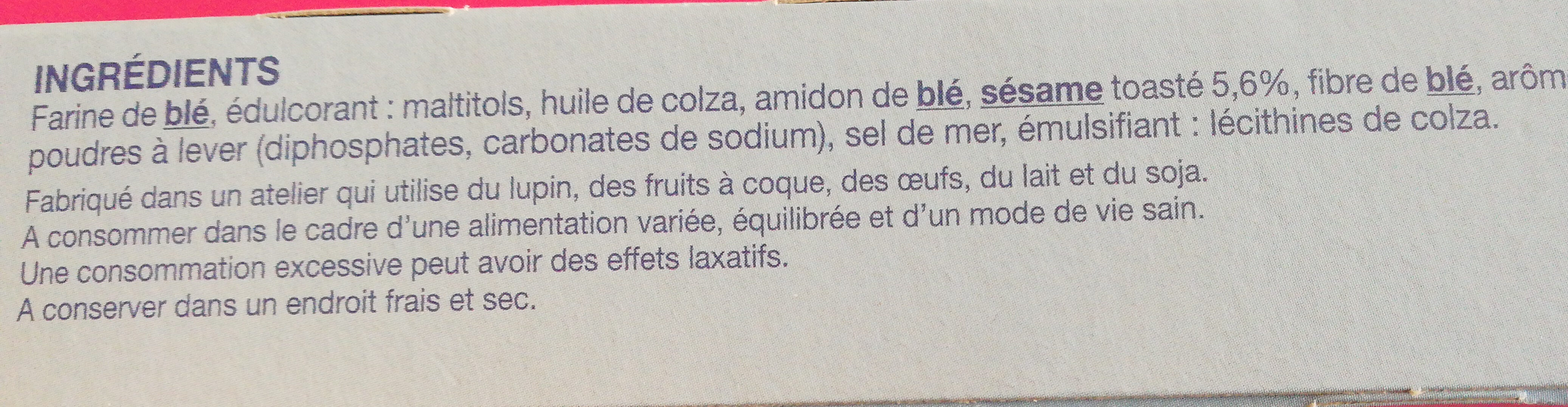 Biscuit sésame saveur vanille - Ingredients - fr