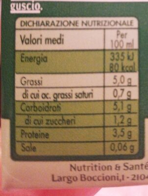 Soia cucina light - Nutrition facts