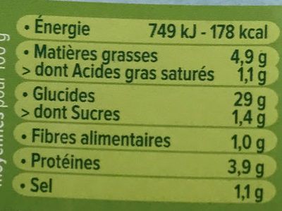 Bouchées moelleuses Riz Petits Légumes - Nutrition facts - fr