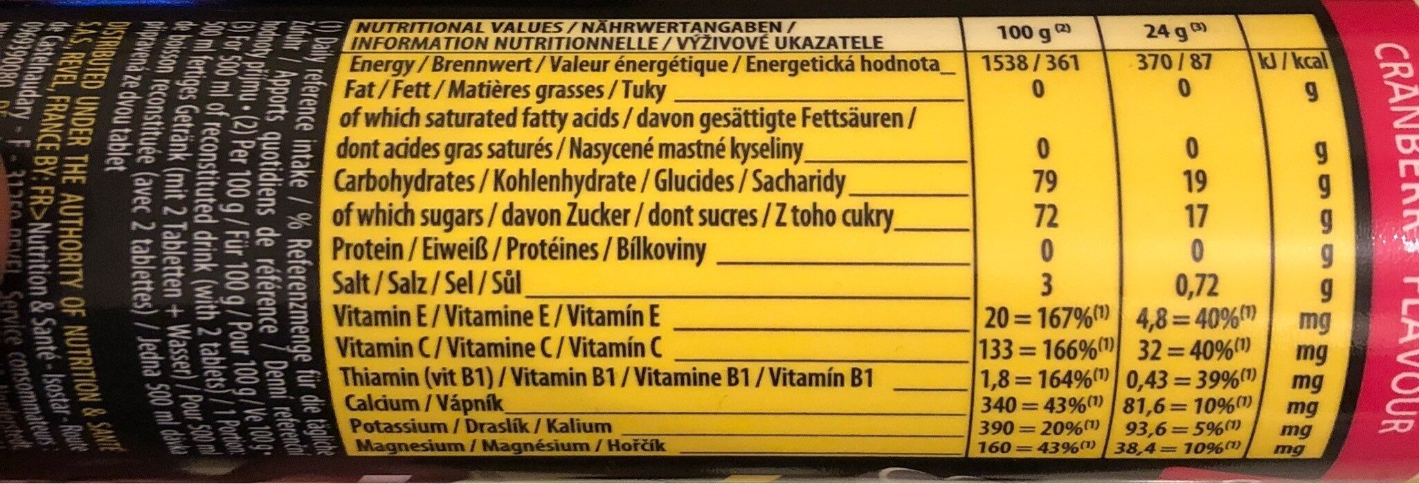 Powertabs antioxidant - Valori nutrizionali - fr