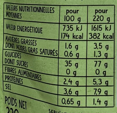 Trio de riz - Nutrition facts - fr