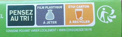 Tendres carrés de blé - oignons, pomme de terre, emmental - Recycling instructions and/or packaging information