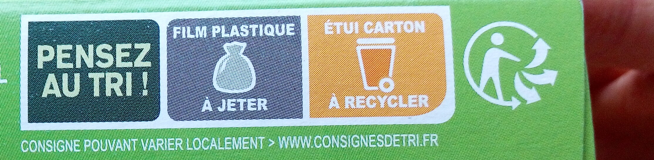 Tendres carrés de blé - Carotte, potimarron, pavot - Instruction de recyclage et/ou informations d'emballage
