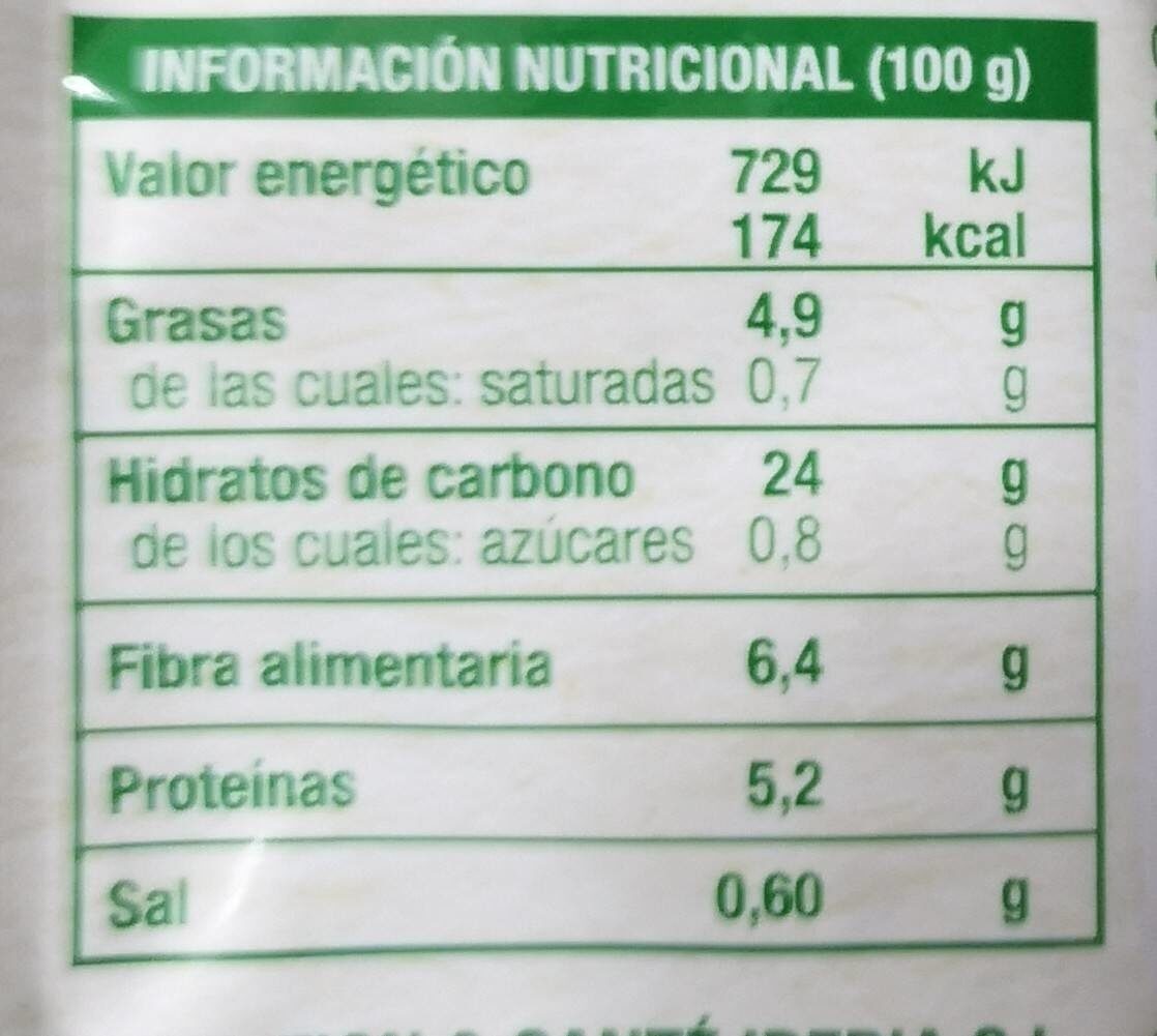 Plato preparado Quinoa - Nutrition facts - es
