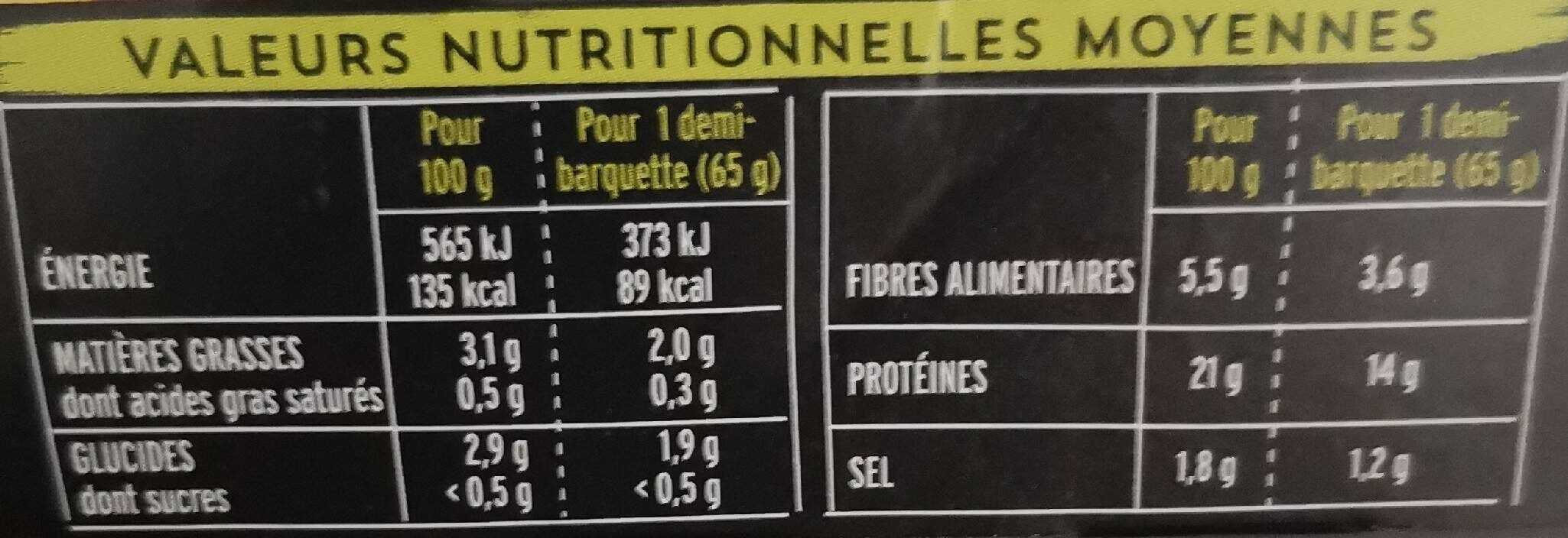 Émincés Soja et Blé - Informació nutricional - fr