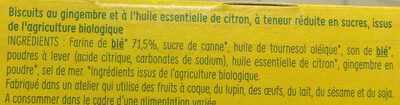 Gingembre saveur citron (biscuits) - Ingredients - fr