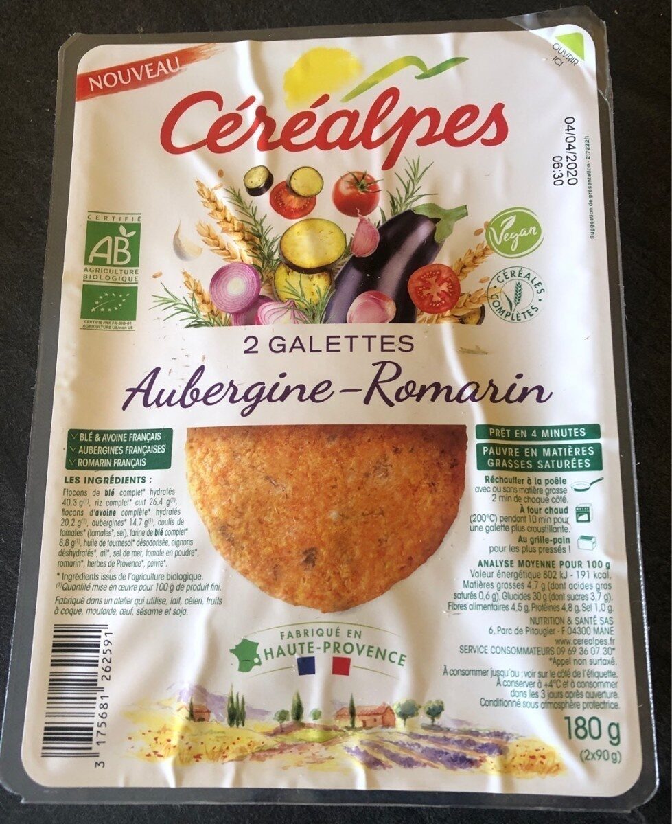 Galettes aubergine - romarin - Product - fr