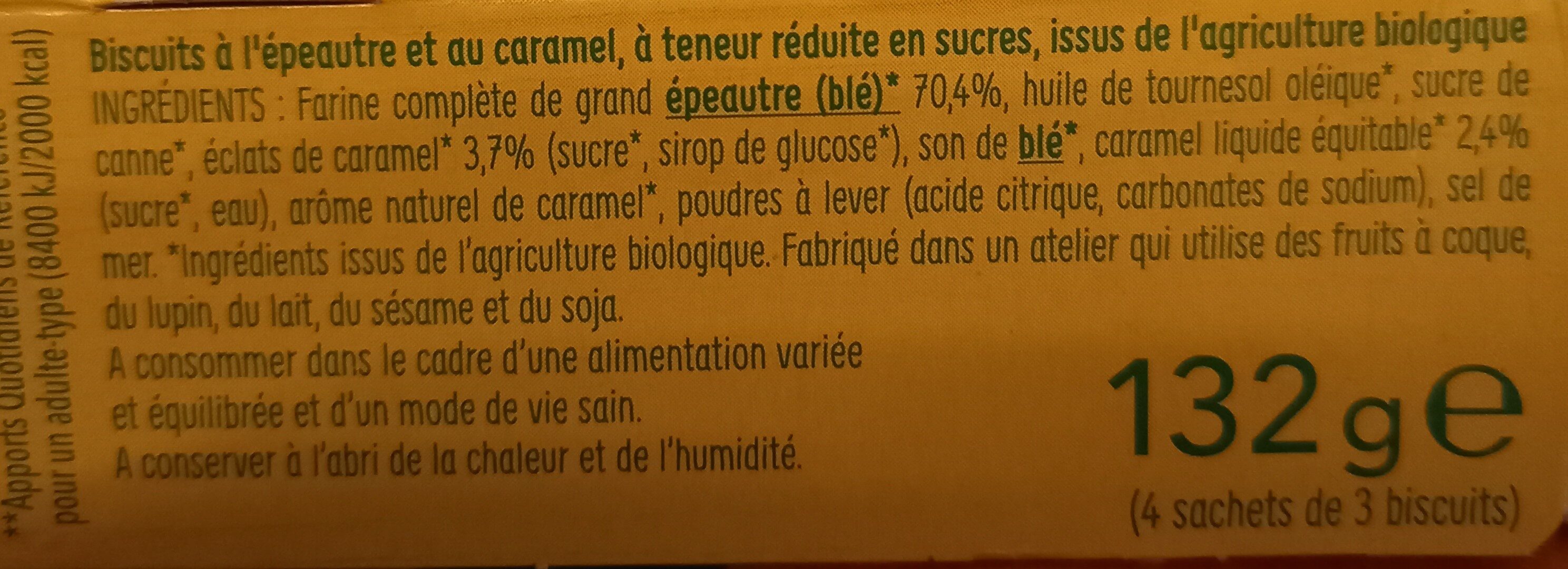 Biscuit Caramel épeautre - Ingrediënten - fr