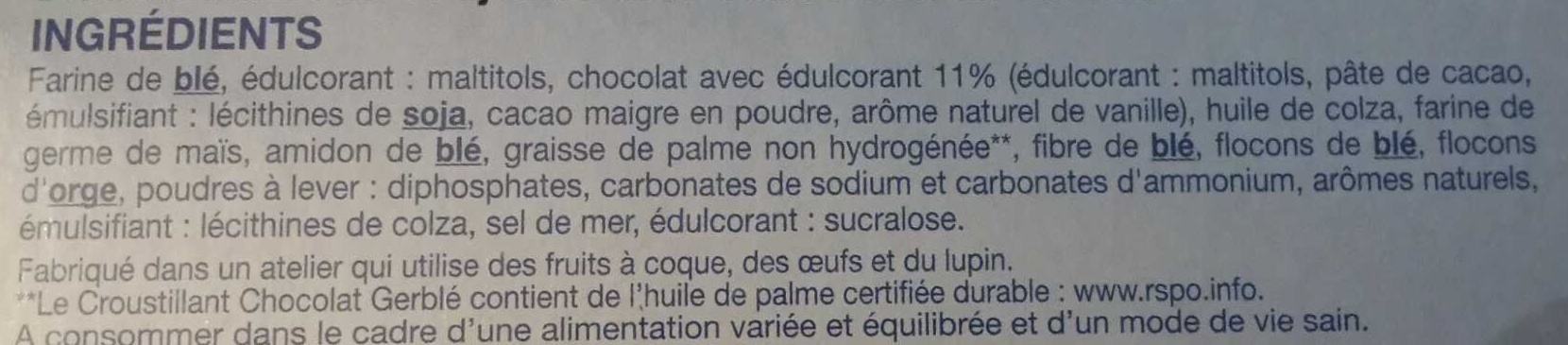 Croustillant Chocolat - المكونات - fr