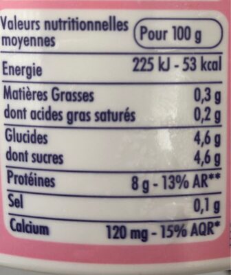 Silhouette nature 0% MG - Nutrition facts - fr