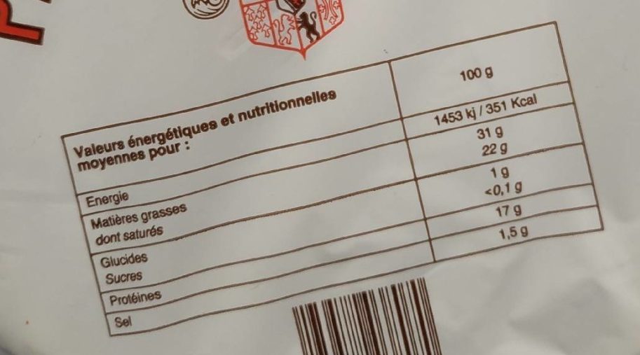 Petit brie des ducs - Fromage à pâte molle au lait pasteurisé - Nutrition facts - fr