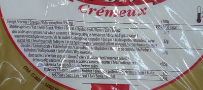 Le Brie crémeux - Valori nutrizionali - fr