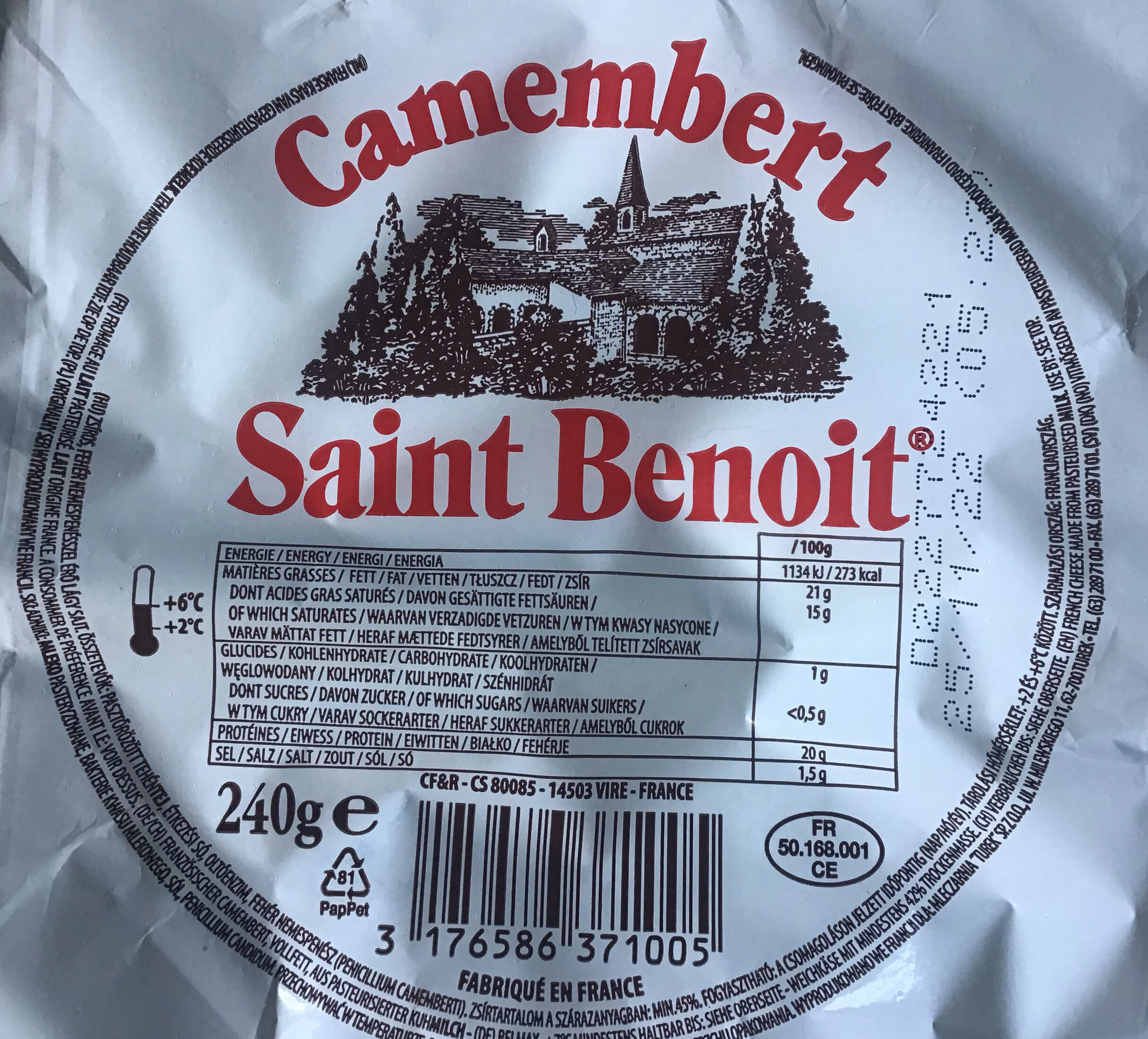 Camembert Saint-Benoît - Product - fr