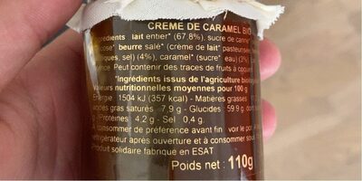 Crème de Caramel - Nutrition facts - fr